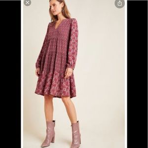 Anthropologie Maeve Amber Tiered Dress
